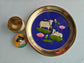 Buy Brass Blue Cow Pichwai Kumkum Box with Plate ( 6 inches plate)
