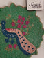Designer Royal Peacock Gold Green Blue Beads Placemat Table Mat