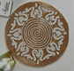 Unique Stylish Beaded Sequins White Round Table Placemat Runner