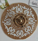 Unique Stylish Beaded Sequins White Round Table Placemat Runner