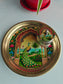Buy Brass Peacock Pichwai Kumkum Box with Plate ( 6 inches plate)
