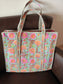 Women Ethnic Motifs Printed Shopper Tote Bag handbag - Greyish Blue