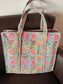 Women Ethnic Motifs Printed Shopper Tote Bag handbag - Greyish Blue