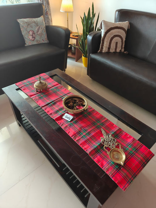 Shop Fancy Table Runners Online in India Red Silk Table runner (12 by 48 inches)