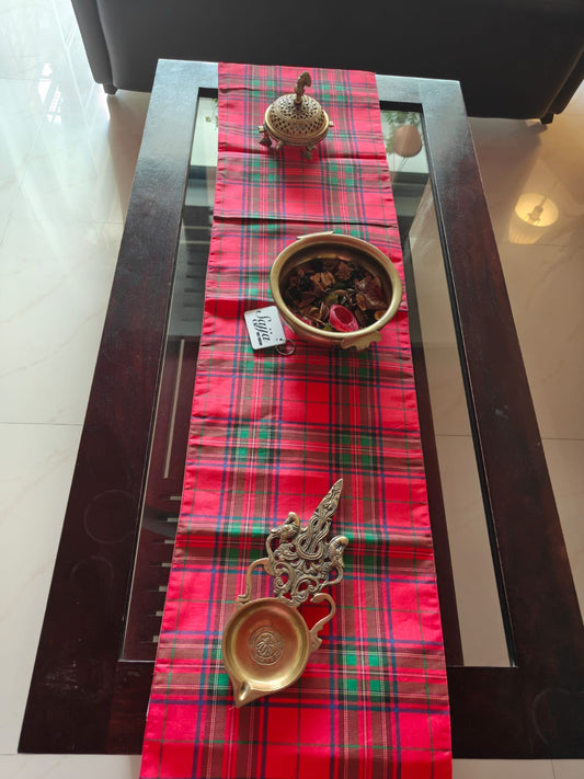 Shop Fancy Table Runners Online in India Red Silk Table runner (12 by 48 inches)