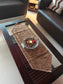 Buy Brown Velvet Embossed Console Crockery Table Runner (L- 38in, W-13in)