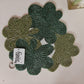 Green Festive Floral Embroidered Beaded Table Placemat