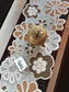 Handmade Silver Gold Floral Beaded Table Runner | Foyer runner | Coffee Table Runner