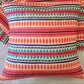 Boho Jacquard Hand Woven Orange Green Small Cushion Cover 12 x 12 inches 1 piece
