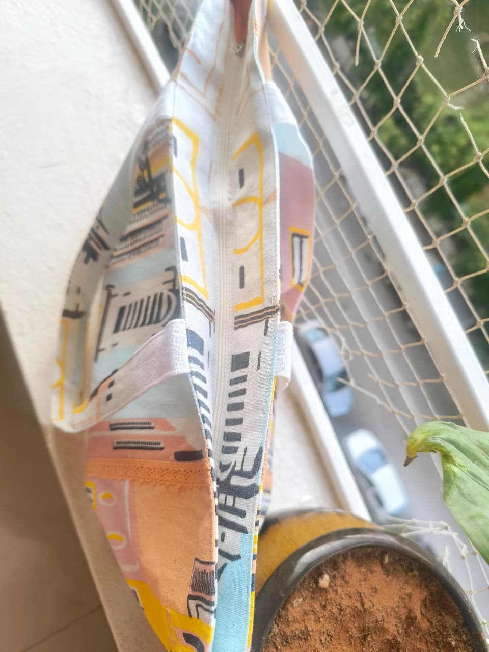 Citylights Designer Chic Cotton Cloth Shopping Bag Tote Bag With Zip