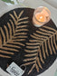 Vintage Black Golden Beaded Round Handwoven Table Mat Placemat