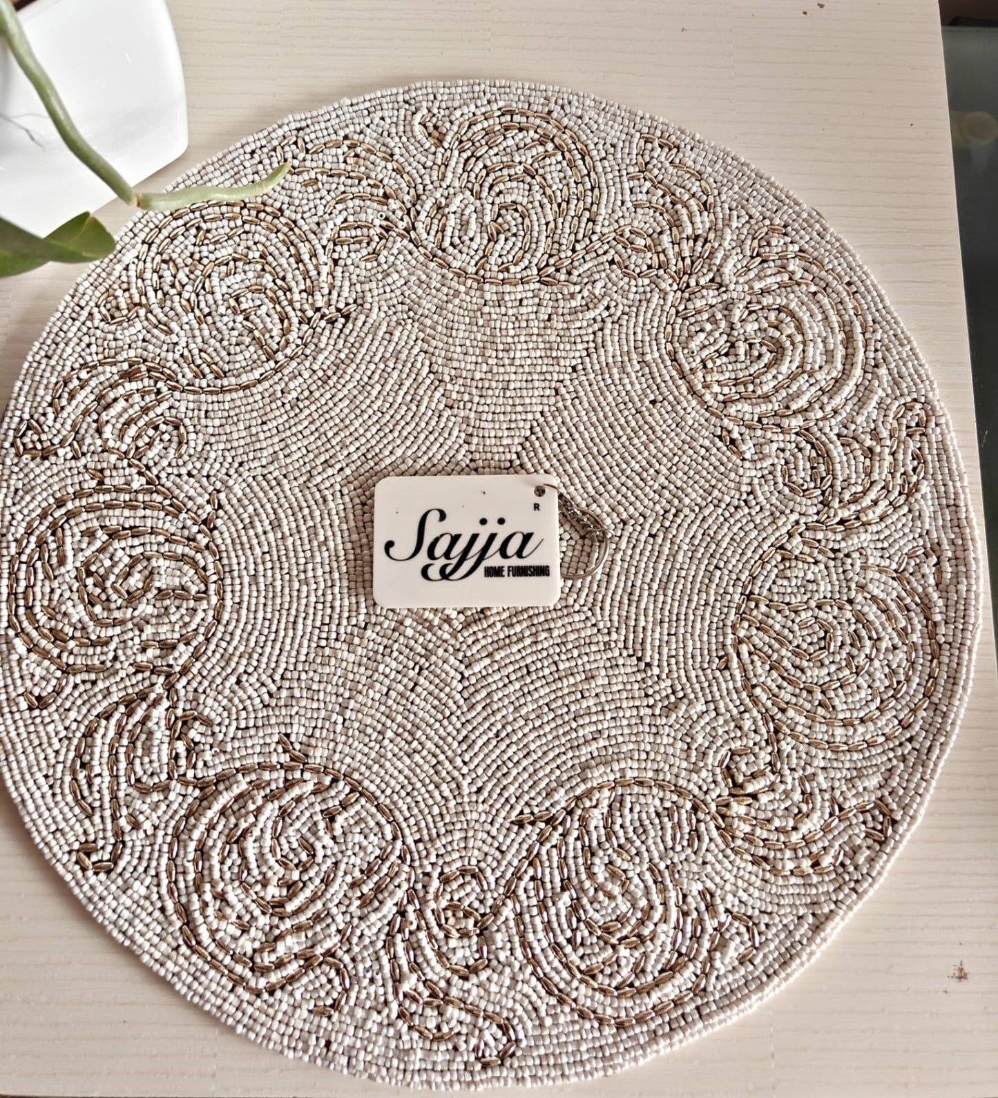 Vintage Beads Glass Table Mat Placemat -In the quest of Ikigai, these contemporary pieces resonate silently yet seamlessly