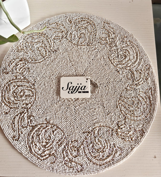 Vintage Beads Glass Table Mat Placemat -In the quest of Ikigai, these contemporary pieces resonate silently yet seamlessly
