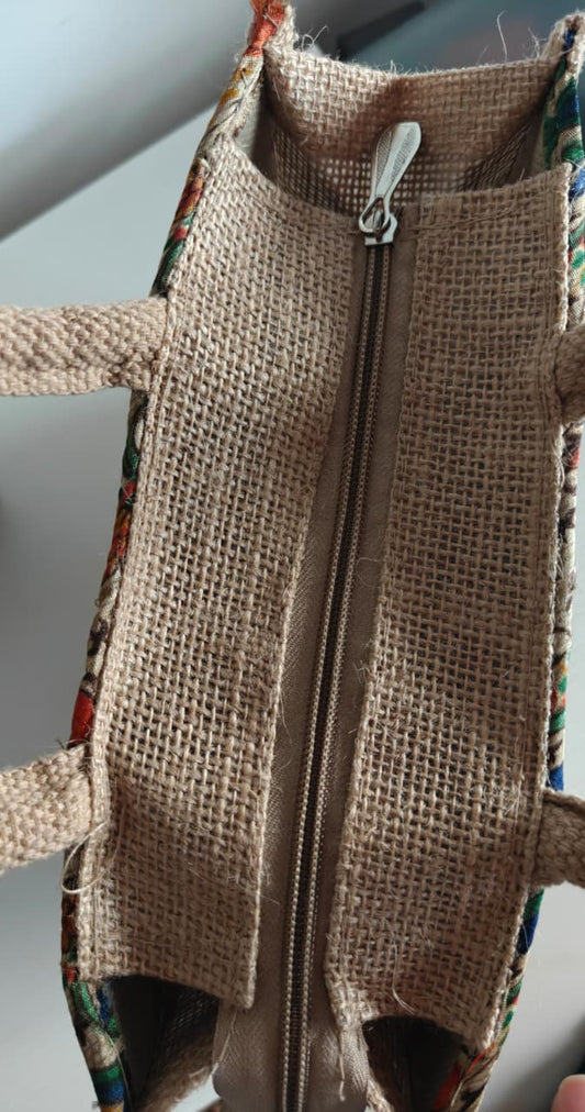 Buy Kalamkari Abstract Silk Jute Gifting Bag | Handcrafted Lunch Bags | Buy Party favors | Gift Bag 