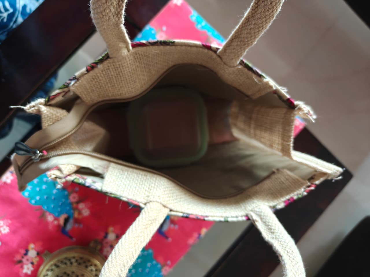 Colorful Horse Printed Jute Bag – Eco-Friendly Gift Bag Lunch Bag