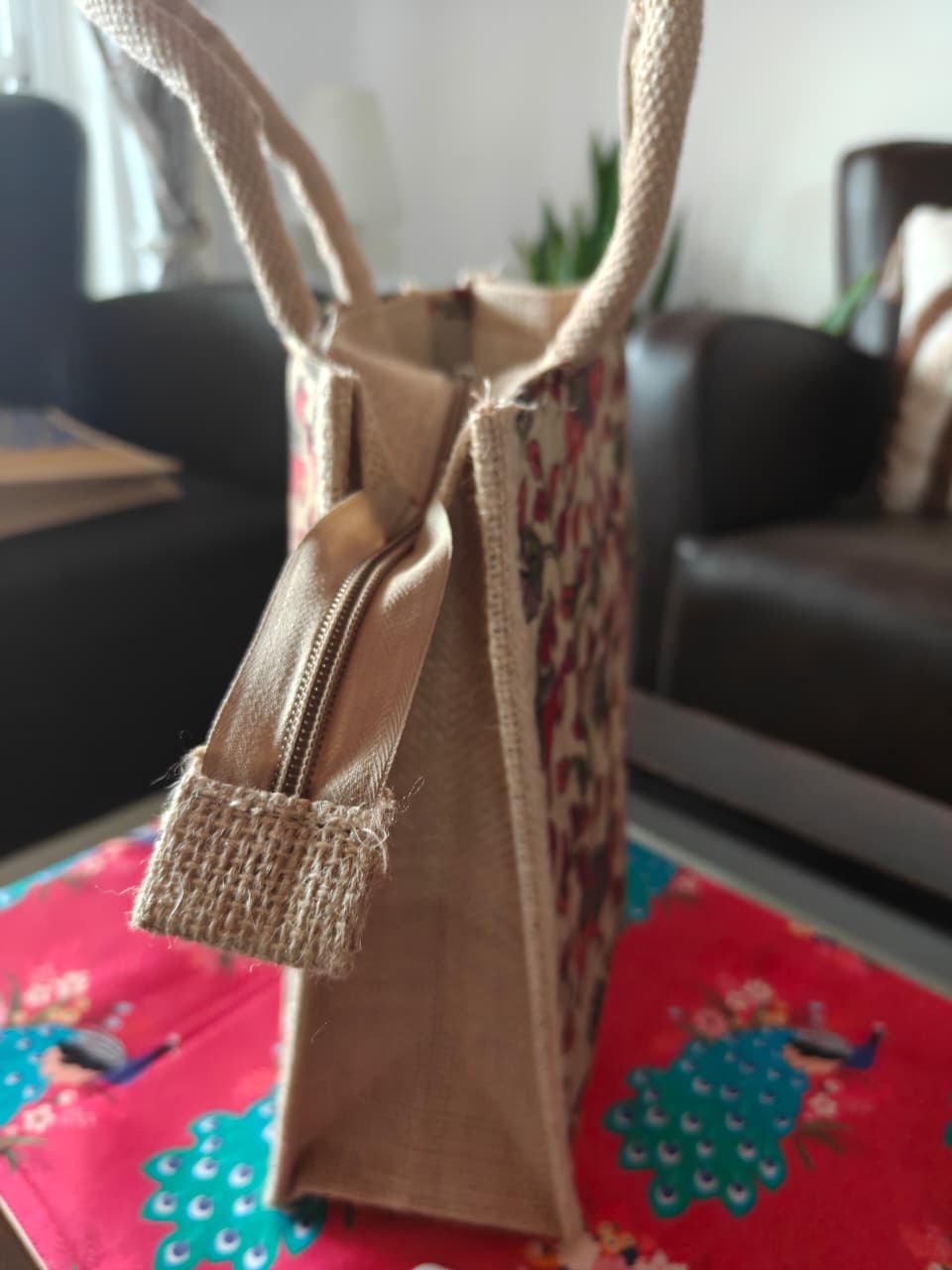 Colorful Horse Printed Jute Bag – Eco-Friendly Gift Bag Lunch Bag