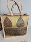 Vintage Motif  Silk Jute Gifting Bags | Eco friendly Handcrafted Lunch Bag