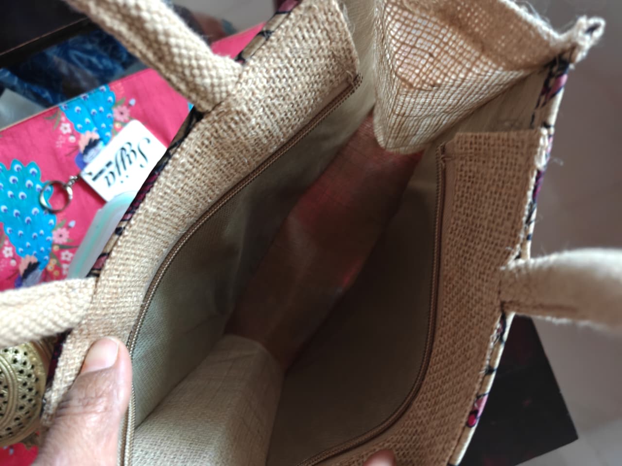 Stylish Floral Silk Jute Gifting Bag | Eco friendly Handcrafted Lunch Bags