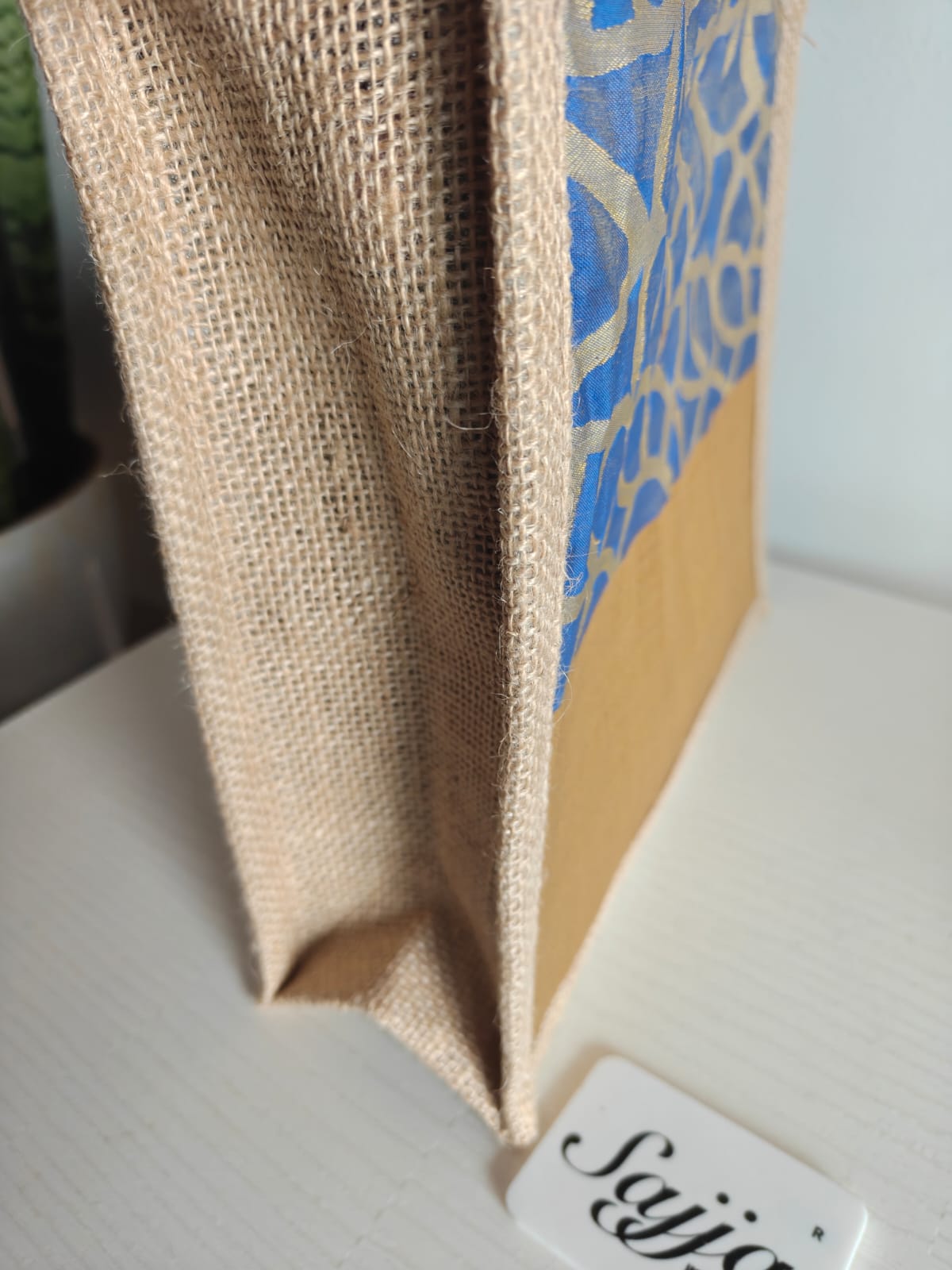 Stylish Brocade Golden Silk Jute Gifting Bags | Eco friendly Handcrafted Lunch Bag
