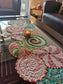 Elegant Multicolor Colour Burst Leaves Beaded Table Runner