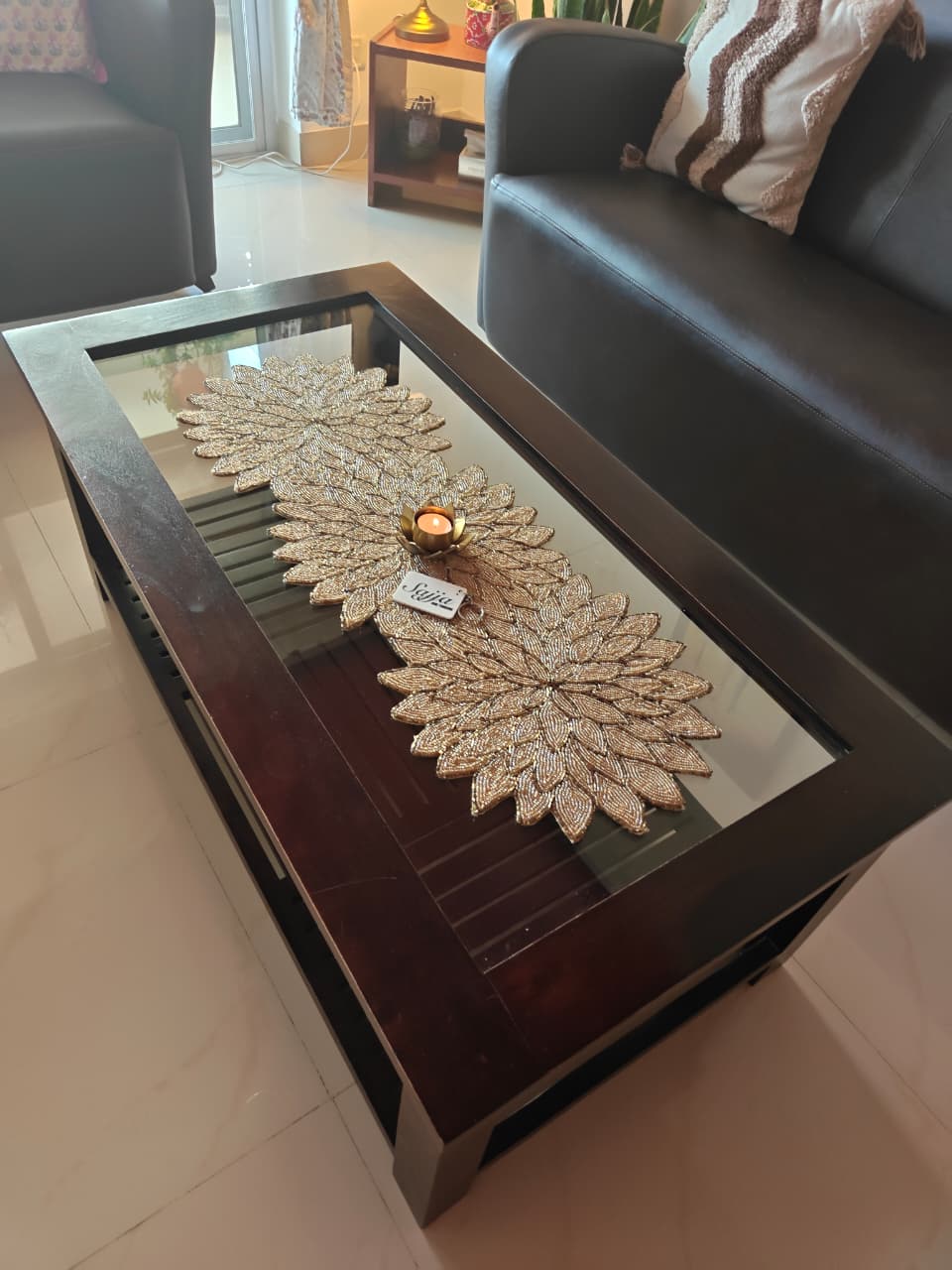 Trendy Beaded Table Runner Spring, Beaded Table Runner Cofffee Foyer Table Runner