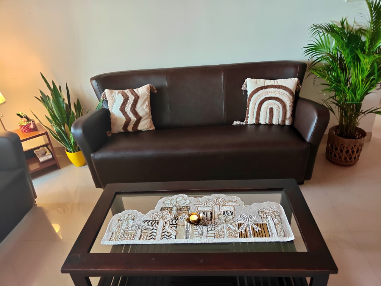 Victorian Gift of Life Stylish table runner Hand embroidered Table Runner Handcrafted Beads Silver Coffee TableRunner