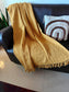 Mustard Waffle Weave Pure Cotton Throw (Onesize)