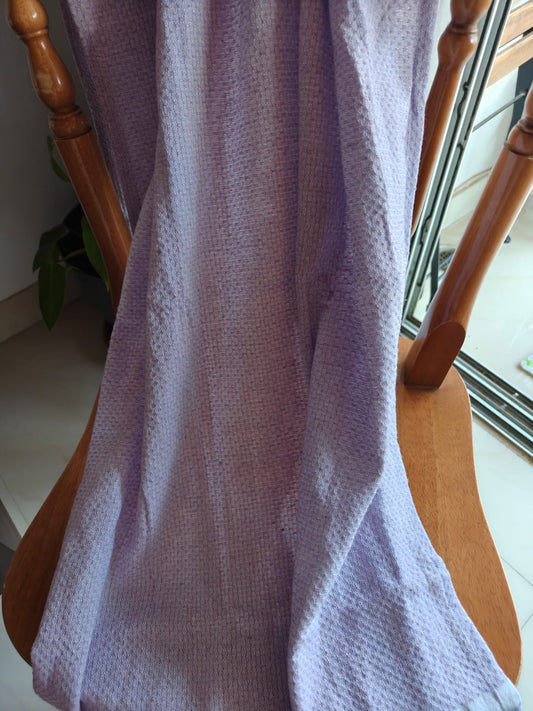 Absorbent Turkish Organic Cotton Weaved Bath Towel Light Voilet Purple
