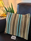 Boho Chic Hand Woven Jacquard  weaved Multicolour Square Cushion Cover | 16 x 16 inches