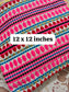 Hand Woven Pink Multicoloured  Small Cushion Cover 12 x 12 inches 1 piece