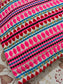 Hand Woven Pink Multicoloured  Small Cushion Cover 12 x 12 inches 1 piece