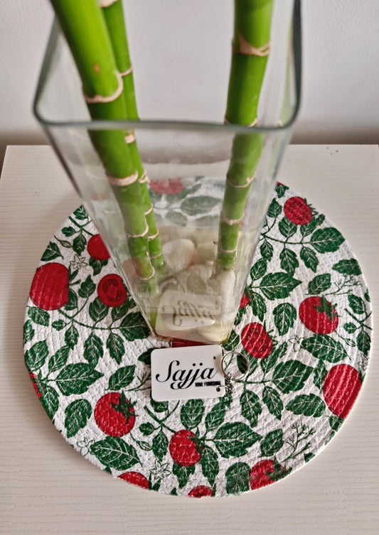 Decorative Floral Braided Printed Cotton Table Mat 1 piece