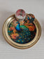 Buy Brass Golden Peacock Pichwai Kumkum Box with Plate ( 6 inches plate)