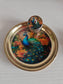 Buy Brass Golden Peacock Pichwai Kumkum Box with Plate ( 6 inches plate)