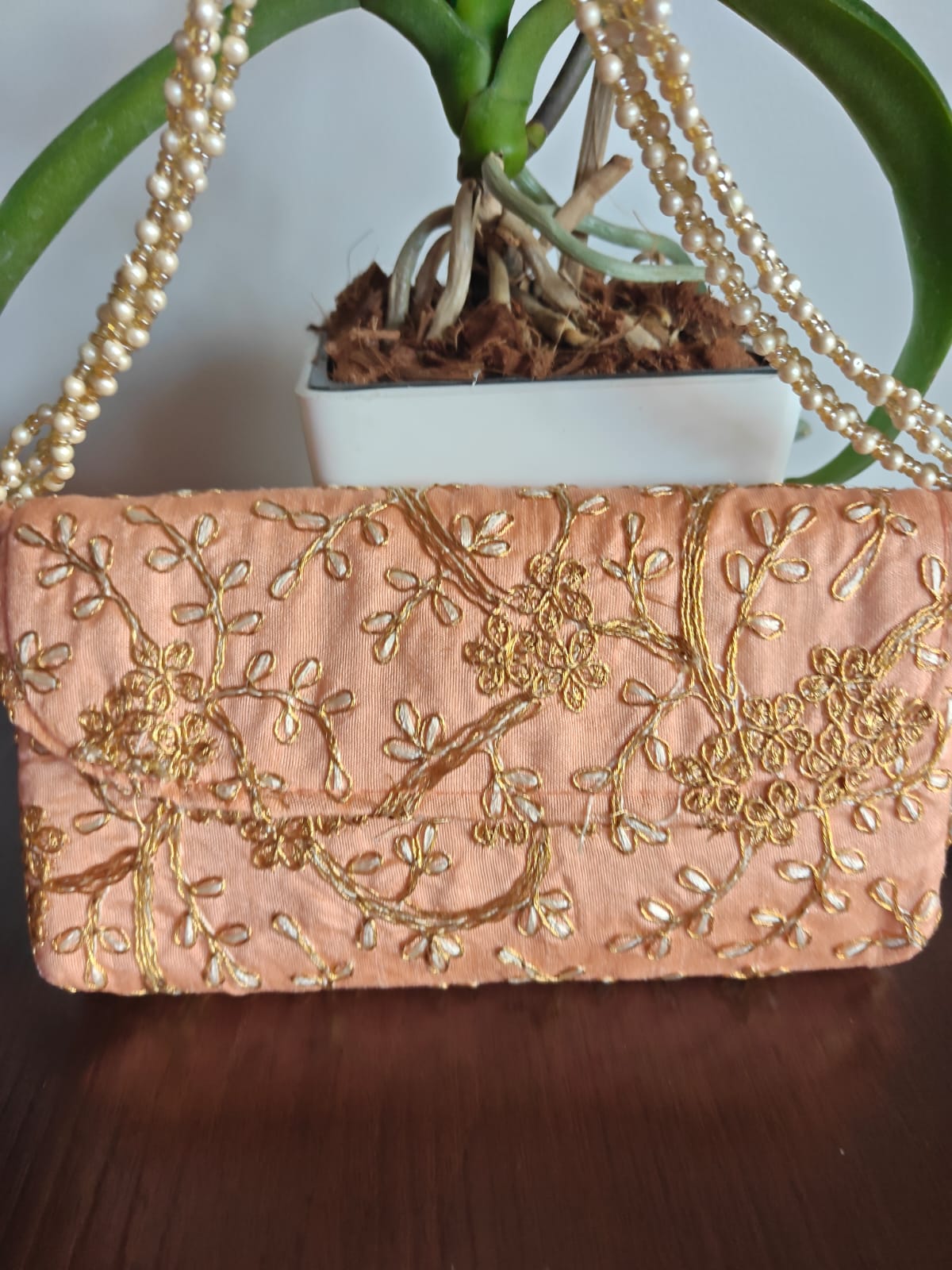Designer Peach Clutch Gift Bags | Handcrafted Potli Bags | Buy Party favors party favors