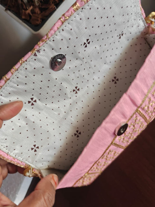 Designer Pink Clutch Gift Bags | Handcrafted Potli Bags | Buy Party favors party favors
