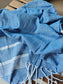 Absorbent Turkish Organic Cotton Weaved Bath Towel Indigo Blue