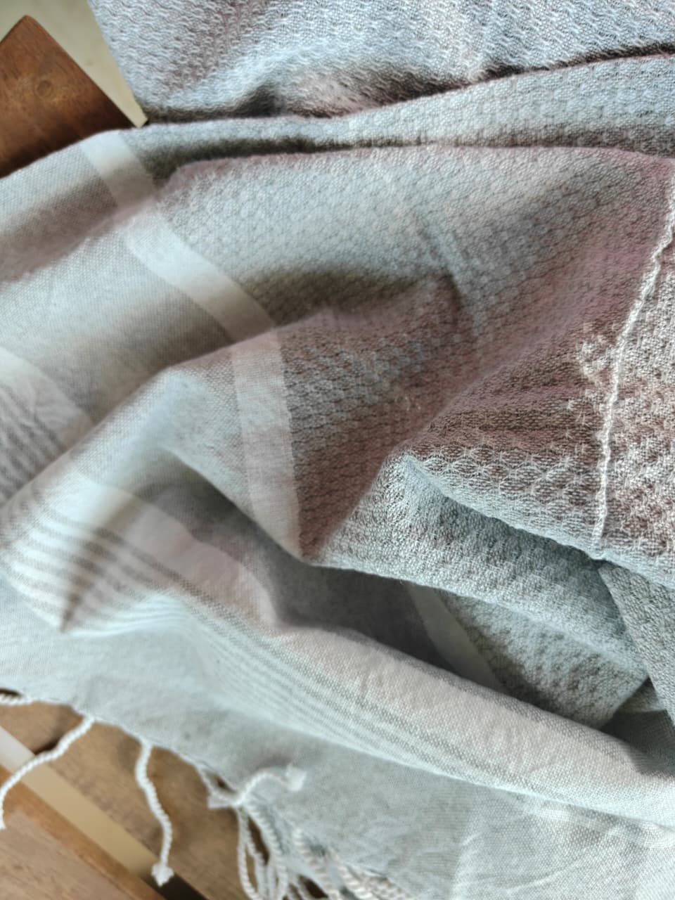 Weaved Absorbent Turkish Organic Cotton Bath Towel Light Ash Grey Natural