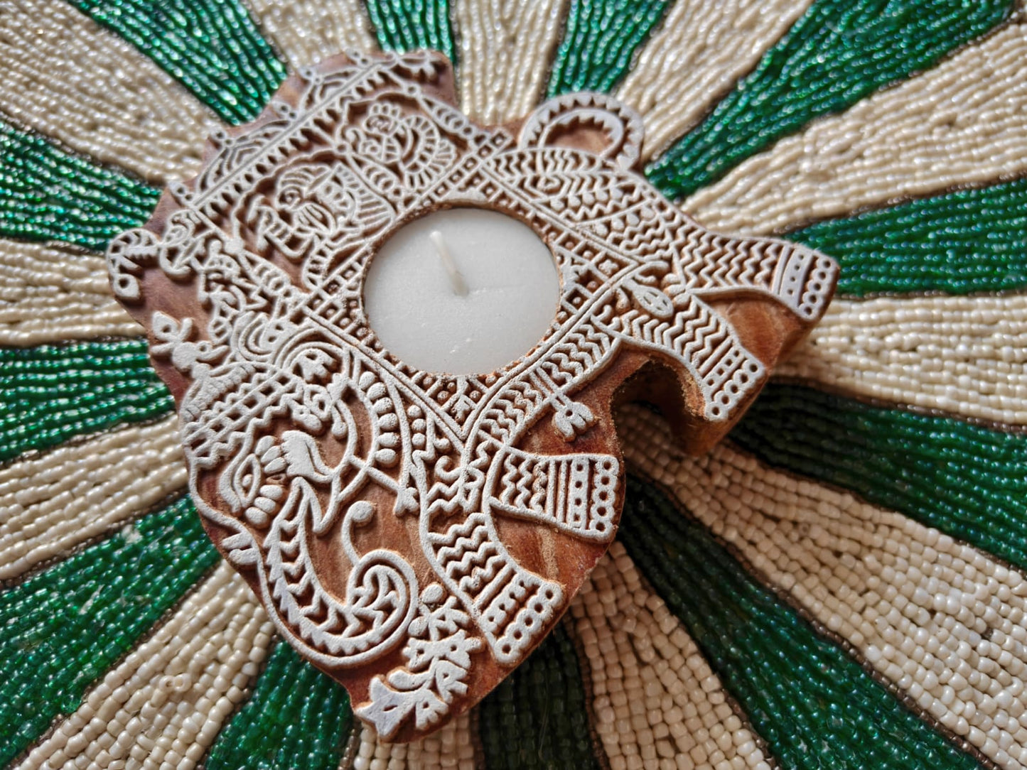 Rajwada Elephant Handcarved Pure Wood Diya Tealight Candle Holder  | Handcrafted Diya | 1 piece | Indian Festival Diya