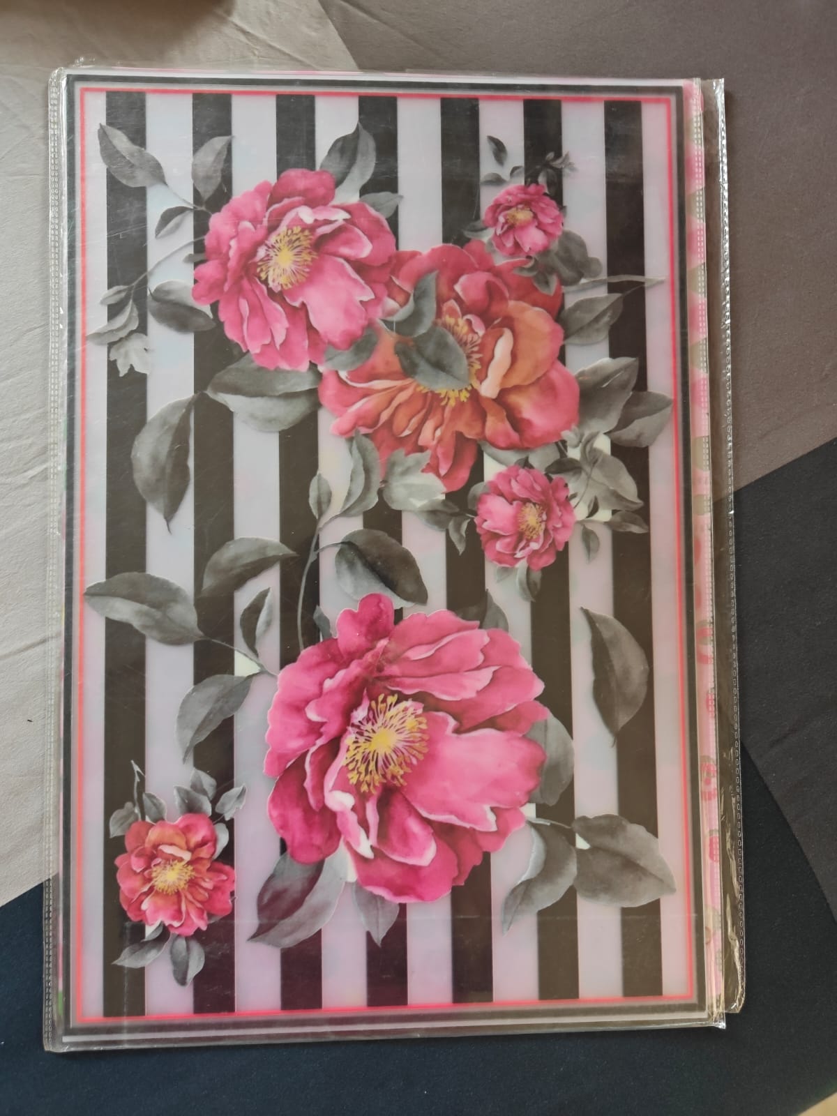 Floral Transparent Multi Use Fridge Mats |PVC Floral Refrigerator Drawer Mat | Waterproof & Stain Resistant Fridge Mat Perfect for Home & Kitchen| Set of 6