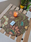 Printed Revrsible Quilted Floral Sustainable Cotton Fabric Focal Round Table Placemat