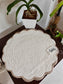 Trellis Quilted Ivory Brown Reversible Cotton Round Fabric Table Placemat Set of 2