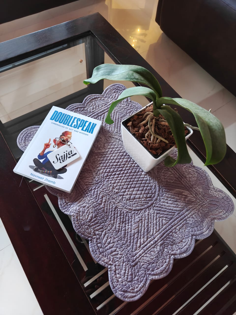 Lilac Violet Quilted Cotton Rectangular Table Fabric Place mat Focal Runner