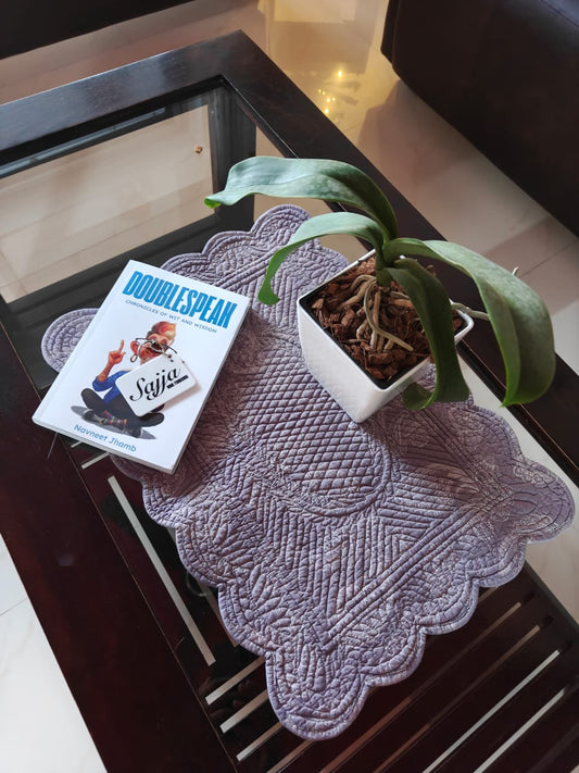 Lilac Violet Quilted Cotton Rectangular Table Fabric Place mat Focal Runner