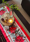 Designer Rich Red Multicolour Dupion Silk Table Runner 12 x72 inches | 6 seater Table | Console Unit Runner