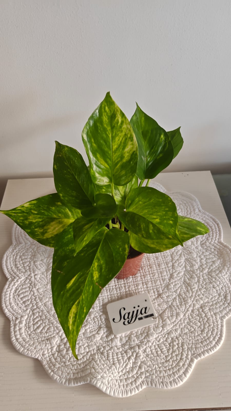 White Leaves Floral Quilted Cotton Round Table Fabric Placemat Mat - 1 piece