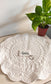 White Leaves Floral Quilted Cotton Round Table Fabric Placemat Mat - 1 piece