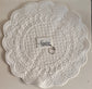 White Leaves Floral Quilted Cotton Round Table Fabric Placemat Mat - 1 piece