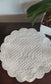White Embriodered Floral Quilted Reversible Cotton Round Table Placemat Trivet - 1 piece