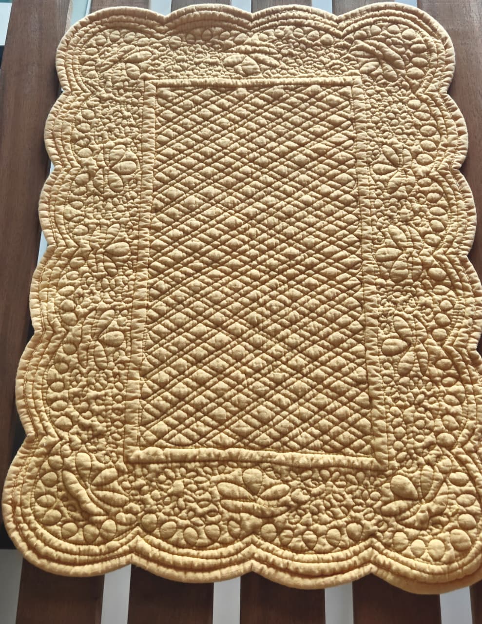 Chic Reversible Yellow Stylish Quilted Table Placemat Mat